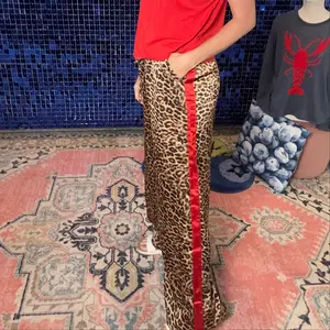 Cheetah Pants with Red Stripe