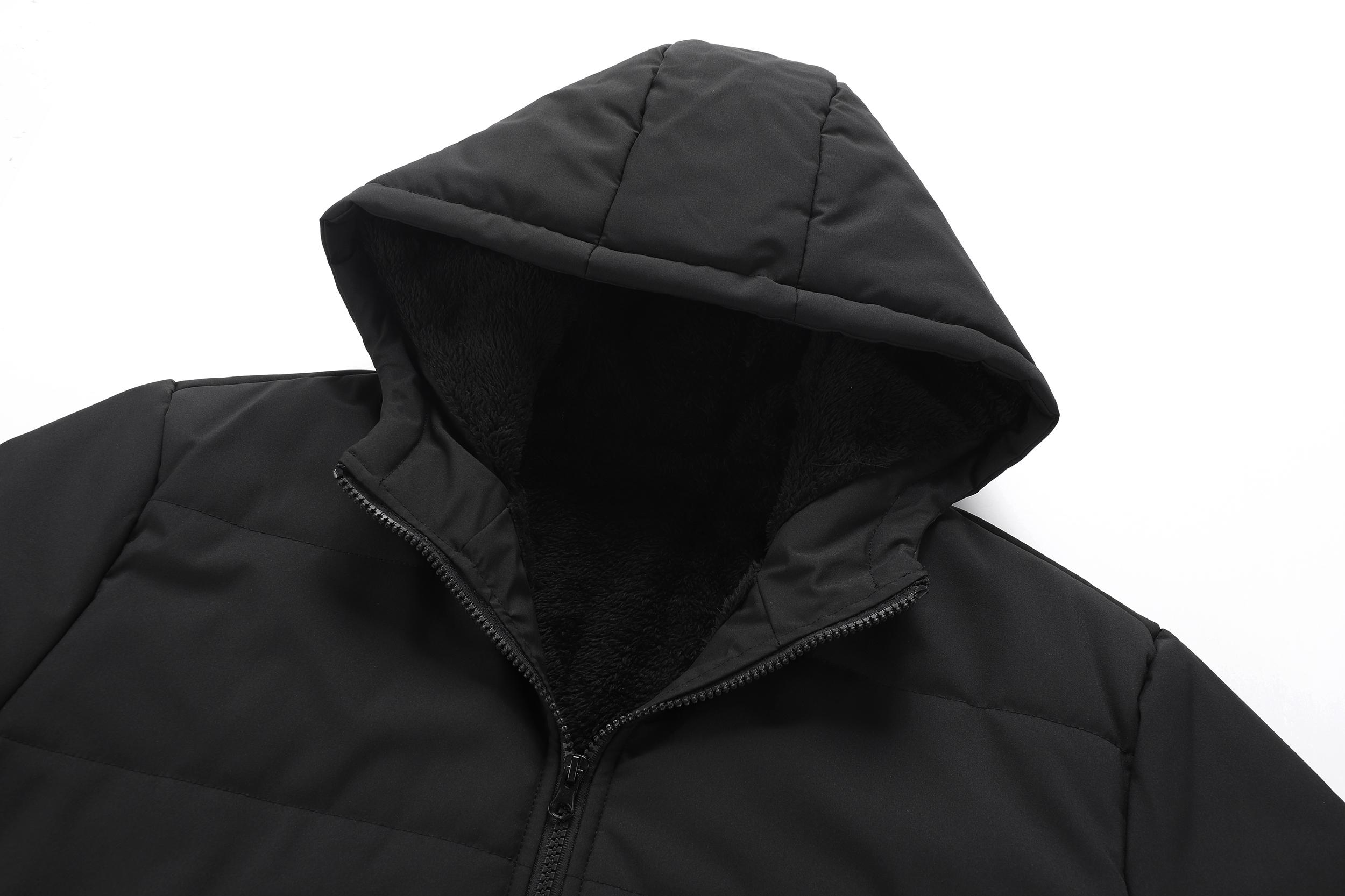 TJL Men's Ultra Warm Thermal Lined Hooded Puffer Jacket - Winter Cozy Zip-Up Coat for Casual Outdoor with Fire Graphic Icon mens Men's Windproof Insulated Hooded Jacket bg a the label mens  zip  up