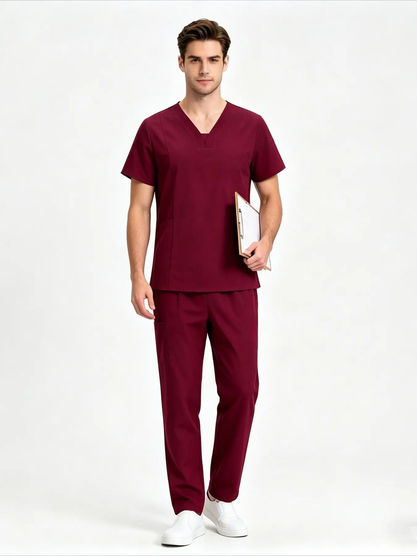 Multi Color Short Sleeve Straight Pants Scrub Set Breathable Workwear Classic Work Uniform Medical Uniforms For Nurse Pet Shop Veterinary Clinic