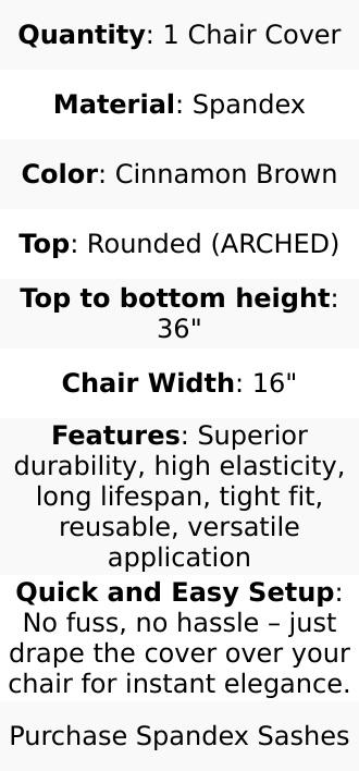Stretch Spandex Folding Chair Cover Cinnamon Brown - Durable 160GSM Fitted Slipcover