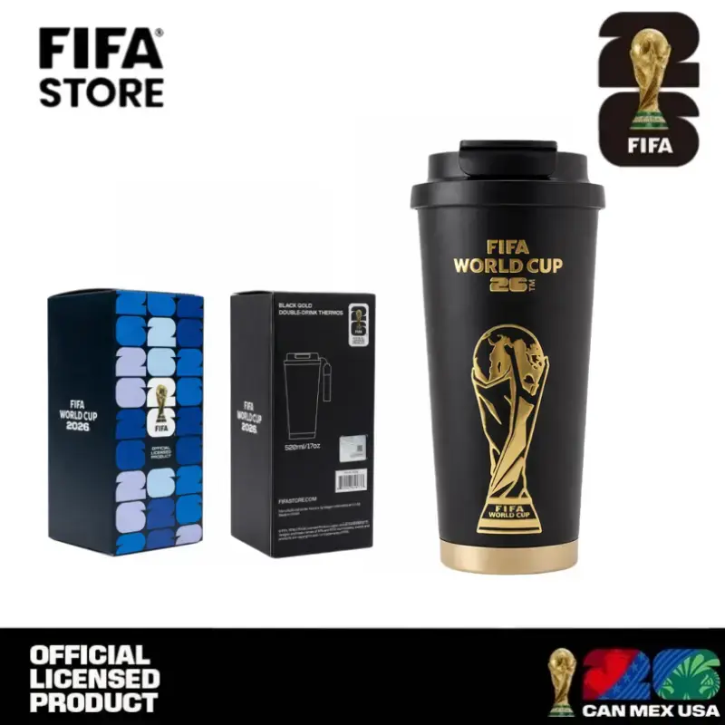 FIFA WORLD CUP 2026 Decorative Bottle Opener & Shatterproof Trophy Gift Set - 17oz Plastic Pilsner Beer Cup, 3-Day Delivery, For Soccer Fans & Parties