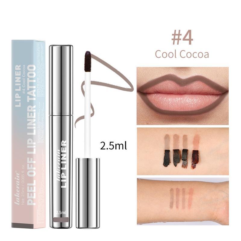 Peel-Off Lip Liner Pen: Non-Sticky, Long-Lasting, Matte Finish Lip Liner with Anti-Cup Staining