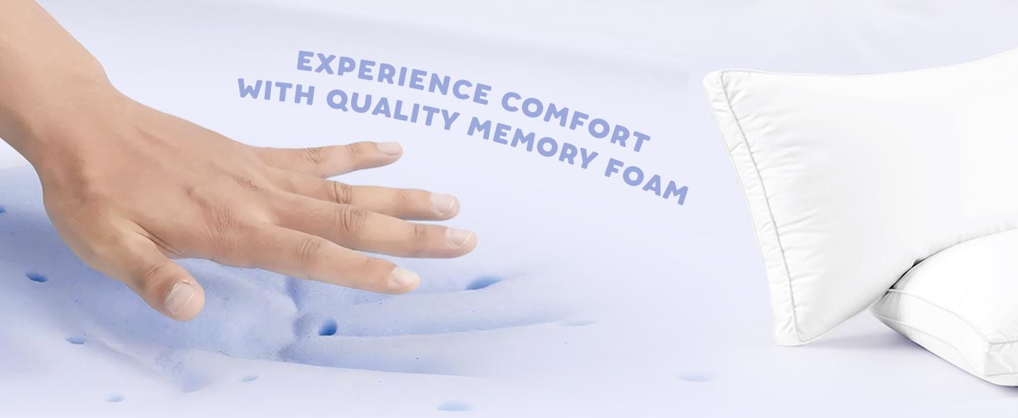 Utopia Bedding Gusseted Pillows Set King Queen & Standard Size White Pack of 2 Durable Breathable Soft Memory Foam for Cozy Sleep Hotel Quality