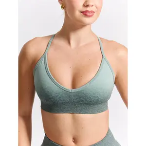 Plunge Seamless Sports Bra - Sage Ombre