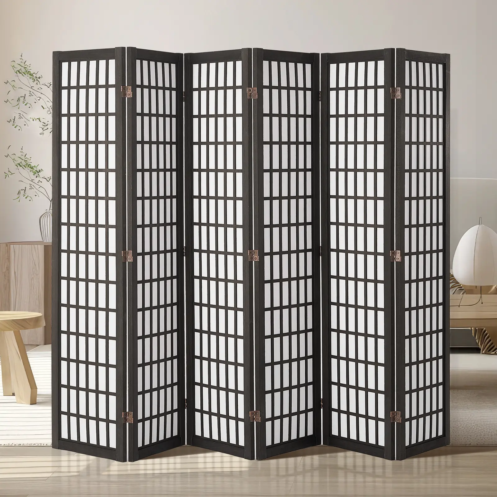 【SummerFinds】VEVOR Room Divider, 6 Panel Japanese Room Divider, Folding Privacy Screen Indoor, Portable Partition Dividers and Decoration Screens, for Room Separation, Home, Office, Restaurant & Bedroom (Black)