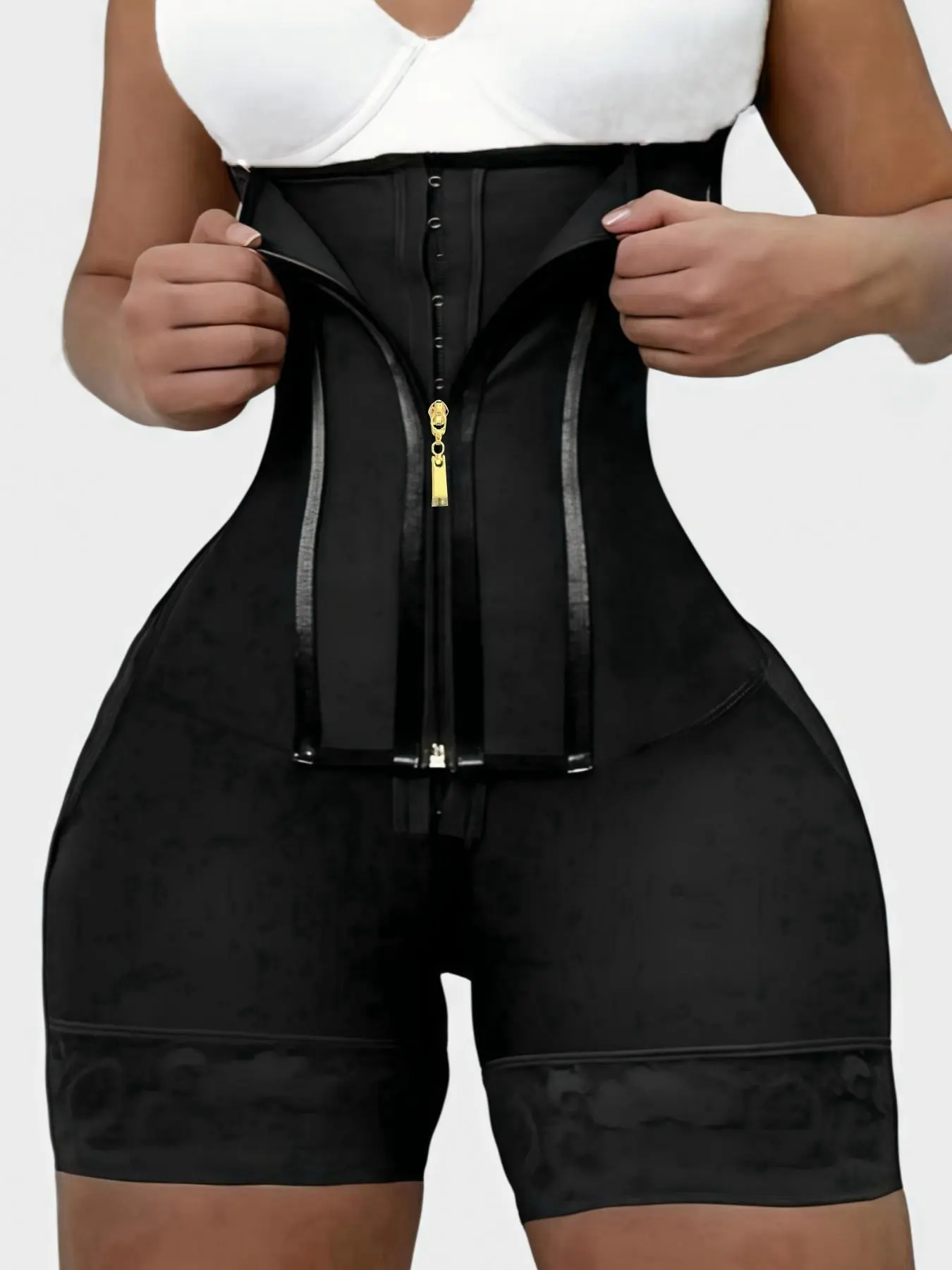 Fajas Women's High Waisted Underwear Shapewear Shaping Shorts, Abdominal Control, Tummy Control Compression, Flat Belly Shaper, Slim Fit, Zipper Crotch, Elegant Curve Shaping, All-Season Wear
