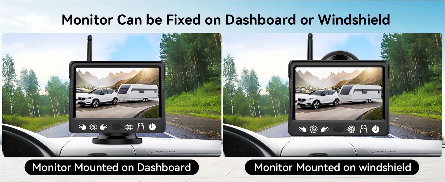 ConewVehicle Magnetic Solar Wireless Backup Camera with 5-inch HD Monitor,1080P Rear View for Car/Truck/RV/Trailer/SUV/Camper,Nightvision,Waterproof,Dash Cam,Parking Assist,Easy Install