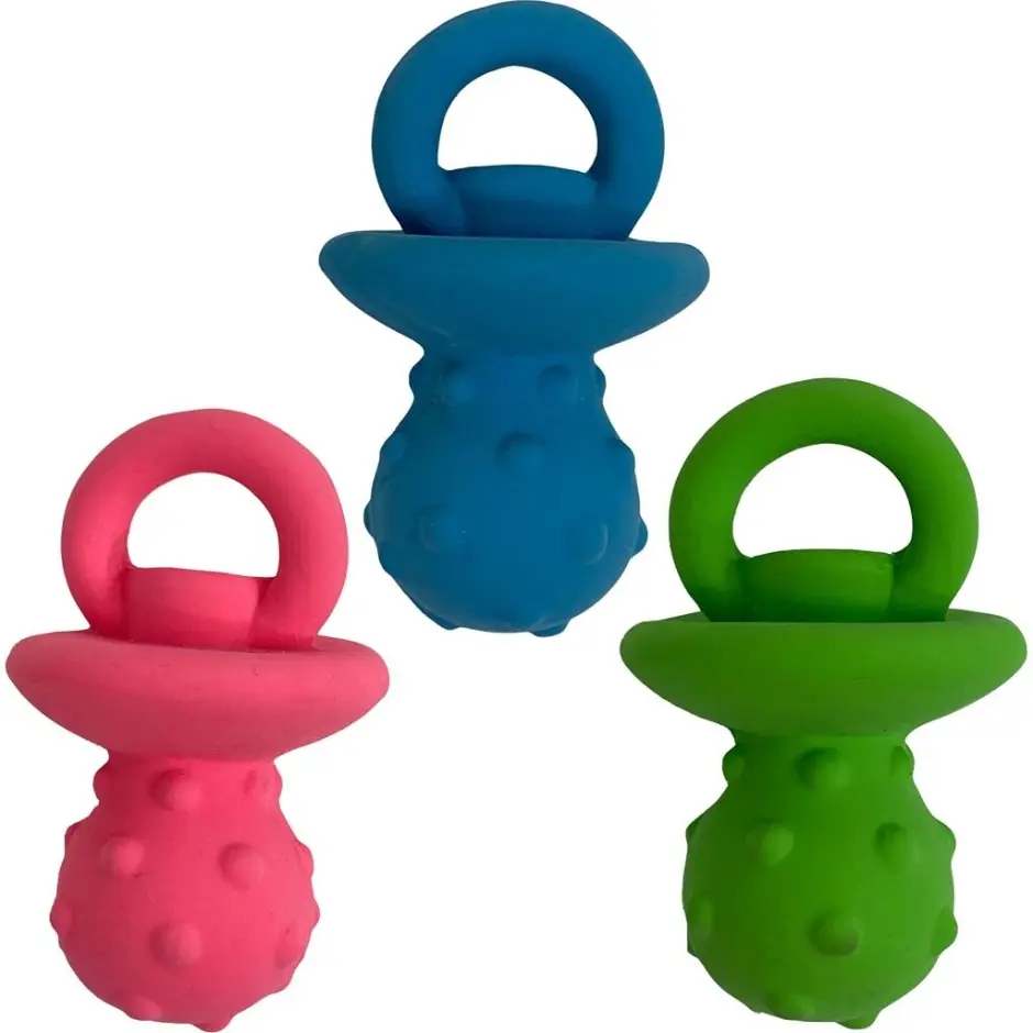 4 in. Latex Pacifier Dog Toy (One assorted)