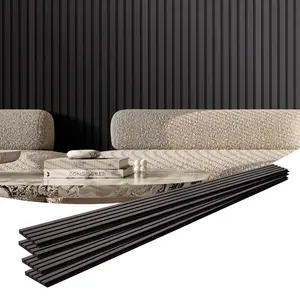 VEVOR Wood Slat Acoustic Panels, 7.9 x 94.5 inch, MDF Accent Wooden Wall Panels for Modern Interior Wall Decor, Faux Wood Wall Board Panels for Noise Reduction, Black Oak