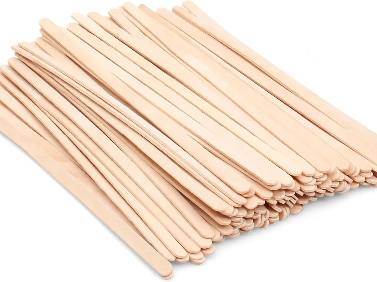 DIY Woodcraft Wooden Coffee Stirrers - 7.5 Inch Disposable Birch Wood Stir Sticks, 100pcs Swizzle Drink Sticks, Coffee Bar Accessories