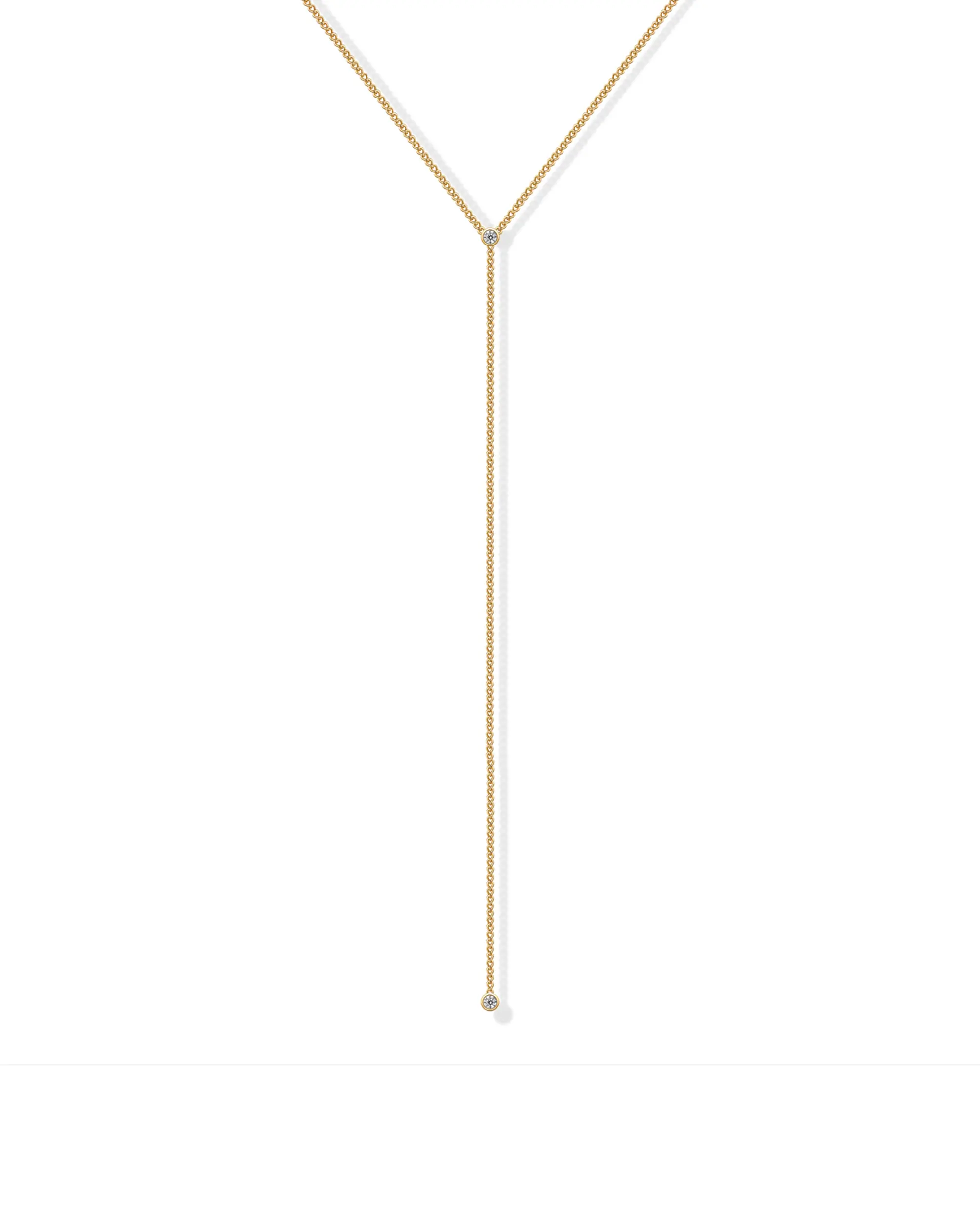 PAVOI 14K Gold Plated Drop Lariat Chain for Women - Gold Cubic Zirconia Long Necklace - Station Star Layered Beaded Y Necklace