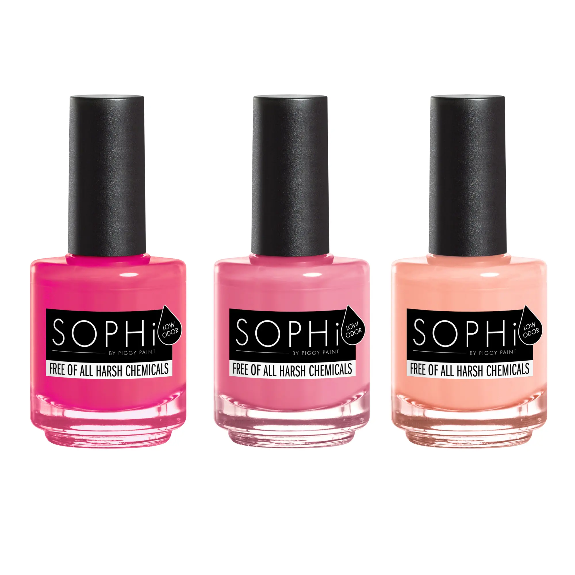 SOPHi So Peachy Pink Non-toxic Nail Polish Multi-pack - Bright Side Babe, Made Me Blush, Peach Perfect Shades, 0.5 fl oz, Cruelty-free, Vegan, Water-based Formula for Manicure