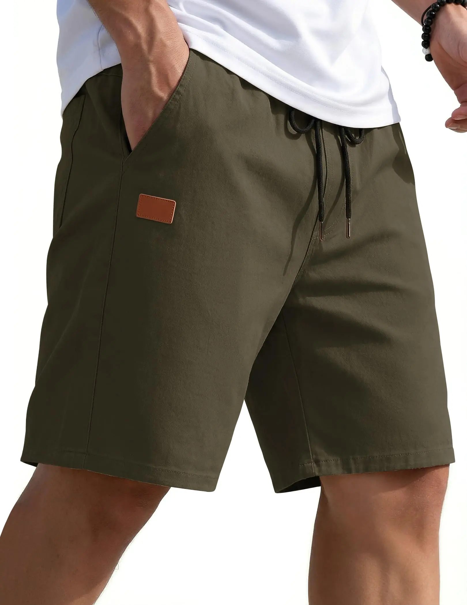 COOFANDY Mens Casual Shorts 9" Chino Cotton Shorts Summer Beach Drawstring Shorts with Pockets COOFANDY Mens Casual Shorts 9" Chino Cotton Shorts Summer Beach Drawstring Shorts with Pockets