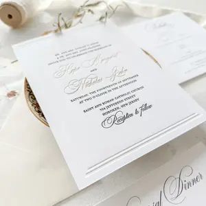 Elegant Gold Foil Wedding Invitations |  Letterpress Invites Style 1109