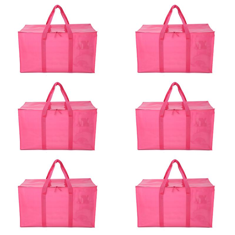 STOWM 6 Counts Heavy-Duty Extra Large Moving Bags Zippered Storage Blue for Clothes Tools Bulky Items Home Office Organization Quality Plastic Secure Space-Savers - Convenience