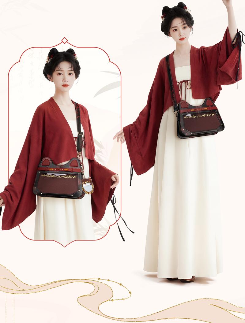 THE JUNCO Original HANAMIZUKI Liu Bian Leather Itabag with Display Board Tote Bag & Crossbody Bag for Women Versatile Shoulder Bag, Work Bag & Everyday Backpack for School & College Women‘s Commuter Gift