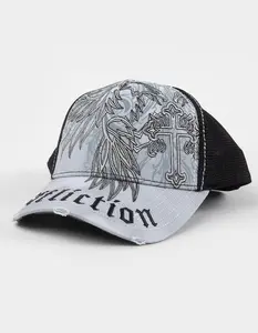 AFFLICTION  Mens Seismic Empire Trucker Hat, Black Combo