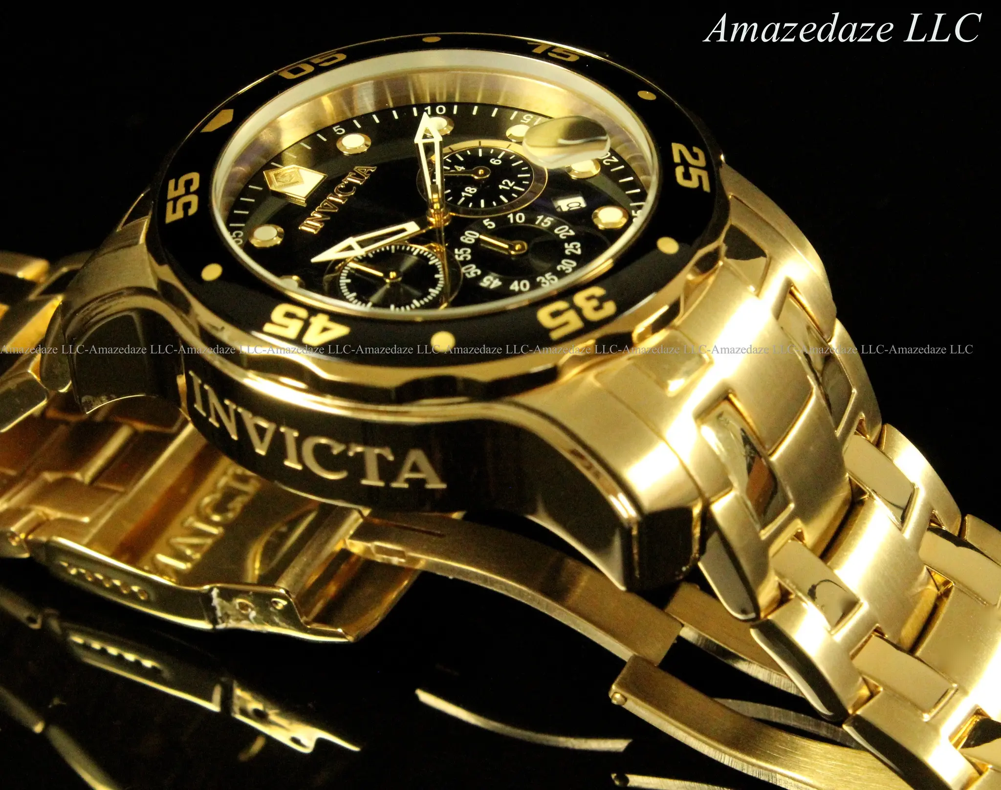 NEW Invicta Men's Pro Diver Scuba Chronograph Stainless Steel Watch with Black Dial, Ideal for Father's Day Gifts, Mens Gifts, Male Wear, Featuring Powerful Look & Arabic Numerals Compatibility