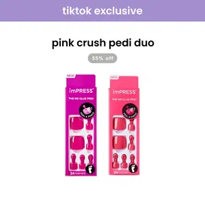 [TikTok Exclusive] imPRESS Press-On Pedicure Bundle - Pink Crush Pedi Duo