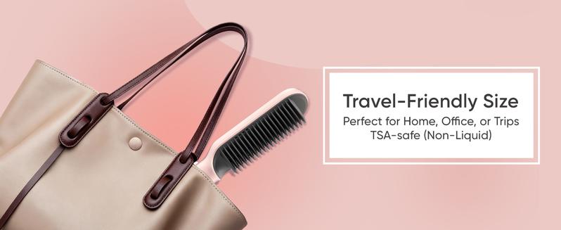 LILA Hair Straightener Brush, 2 in 1 Straightening & Curling Brush, Hairdressing Comb Hot Air Brush, Trending Products, 200 Million Ionic，Makeup Products, Safe Mode