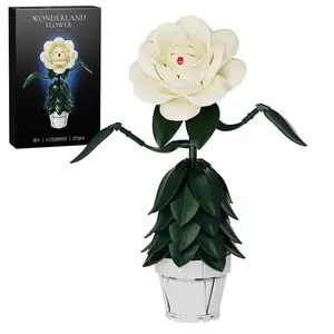 Wonderland Flower Building Sets, Compatible with Lego Flowers for Adults, Girls, Women and Fans - Pink Rose Flower Gifts for Birthday, Valentine, Party and Festivals (220 PCS)