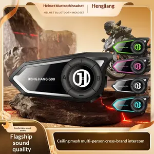 MOKATA-G90 Heavy Bass Motorcycle Helmet Bluetooth Headset Waterproof Noise-Canceling Mixing MESH Multi-Person Intercom Intelligent Speakers