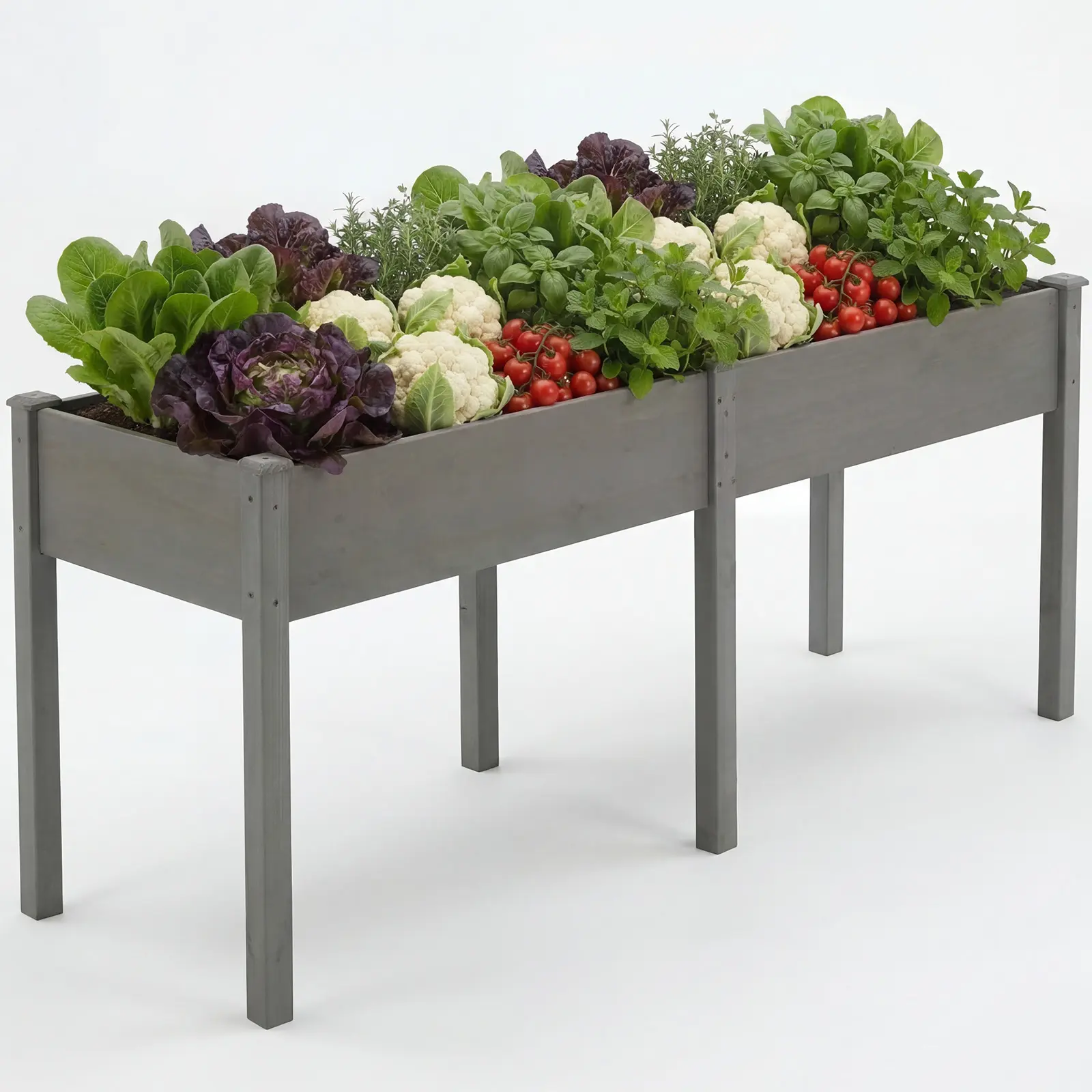 Raised Garden Bed, Elevated Wood Planter Box Stand for Backyard, Patio, Balcony with Bed Liner