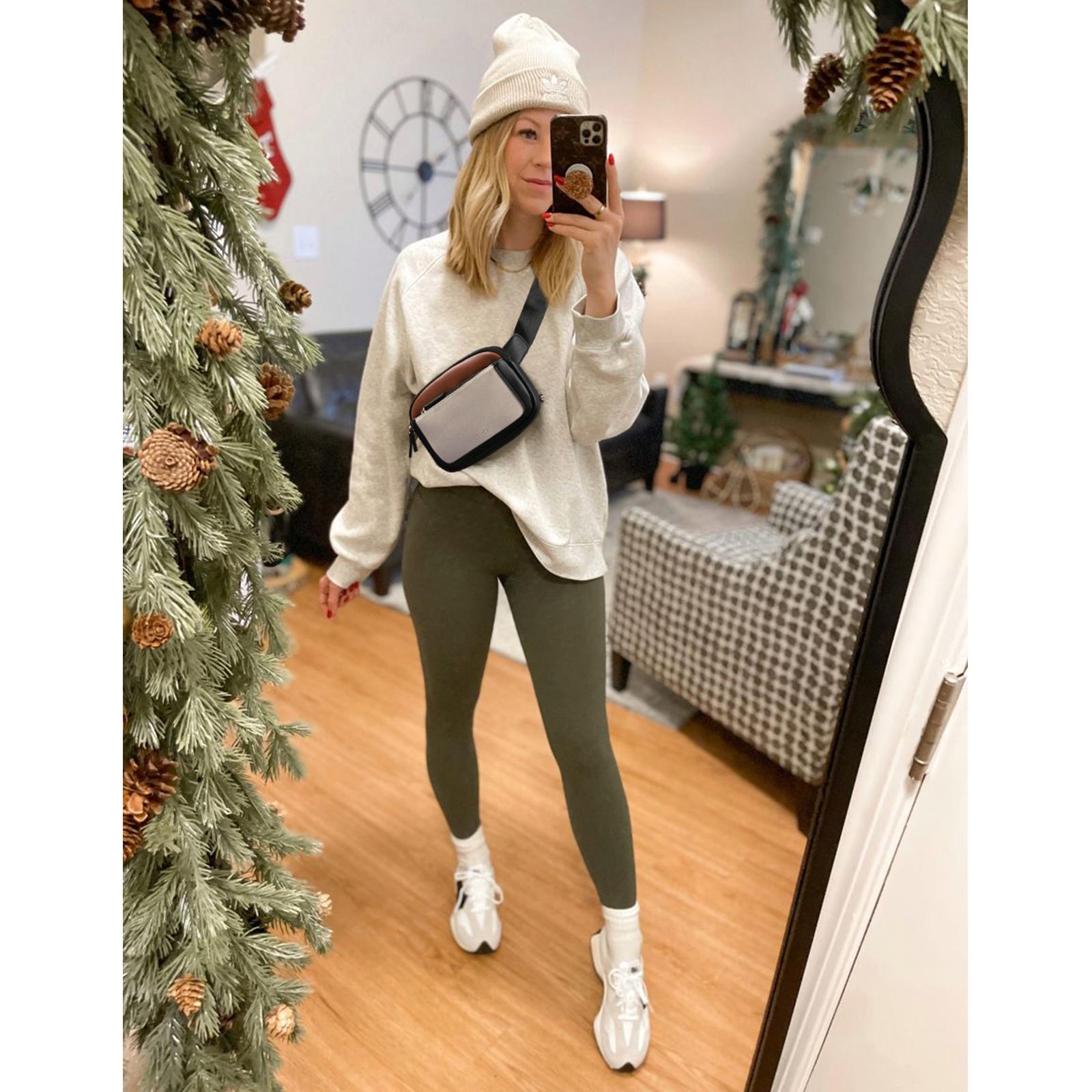 CLUCI TikTokShopSpringGlowUp Belt Bag for Women, Mini Everywhere Crossbody Waist Bag Adjustable Strap, Vegan Leather Women's Fanny Pack Bum Bag Gift