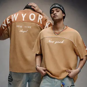 Men’s suede patchwork design comfortable short-sleeve T-shirt for spring and summer; a loose, casual, versatile streetwear top suitable for Valentine’s Day, spring/summer, Y2K style, festivals, retro style, street style, parties, St. Patrick’s Day, and ou