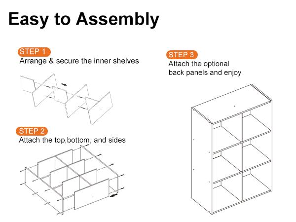 Cube Storage Organizer - Open Cube Bookshelf with 5 Removable Back Panels, Display Storage Bookcase for Living Room, Bedroom, Entrance Hall, Home Office