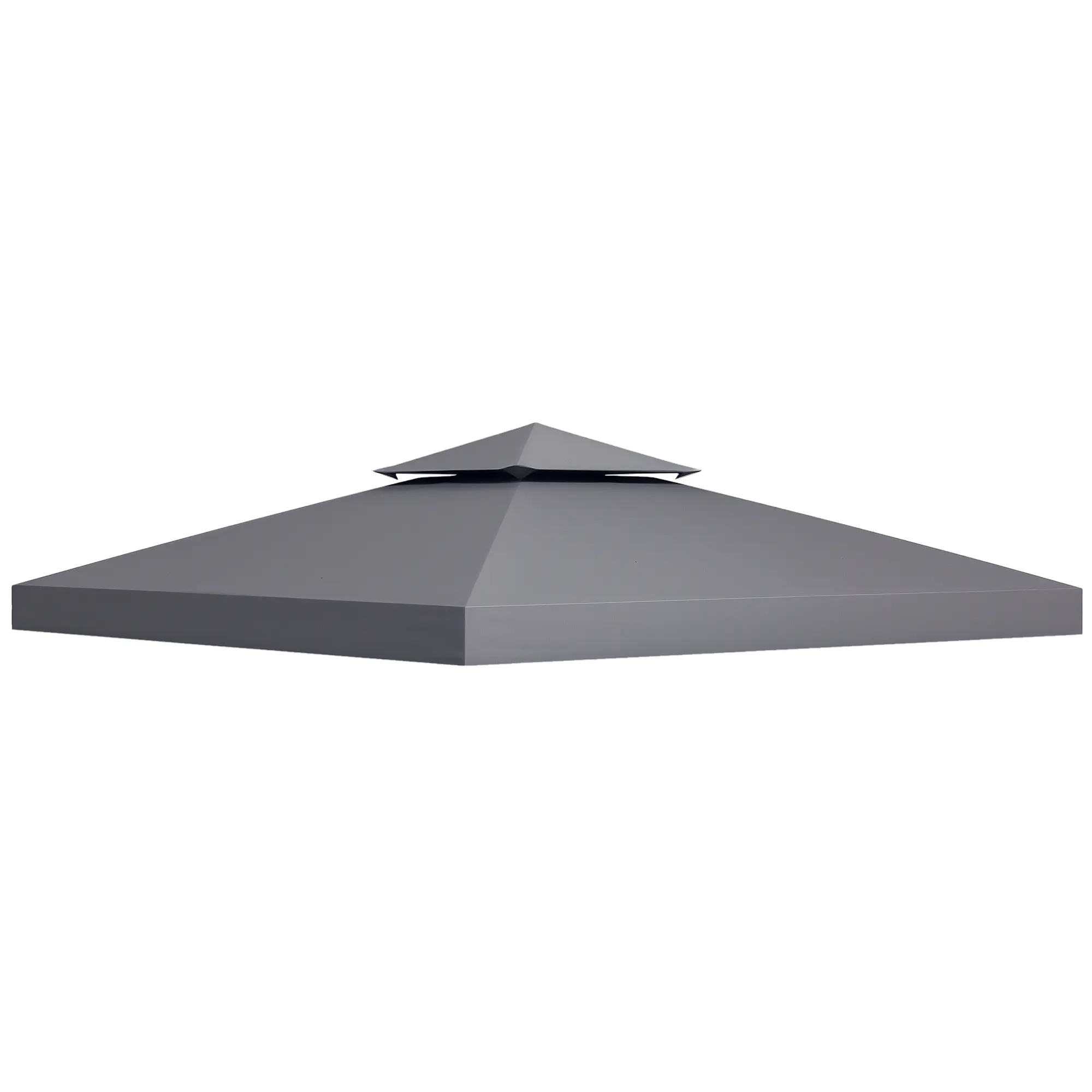 Outsunny 10' x 10' Gazebo Replacement Canopy, 2-Tier Top UV Cover for 9.84' x 9.84' Outdoor Gazebo, Dark Gray (TOP ONLY)