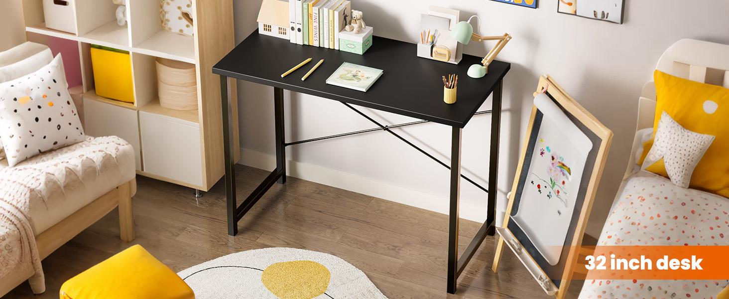 Furnest Indoor Furniture Table & Desks Computer Desk-Home Office Desk Writing Desks Work Table Study Table Modern Simple Style Student Desk with Storage Bag & Hook Wooden Desk for Home Bedroom