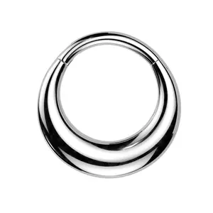 Rounded Thick Hinged Segment Clicker Ring - 316L Stainless Steel