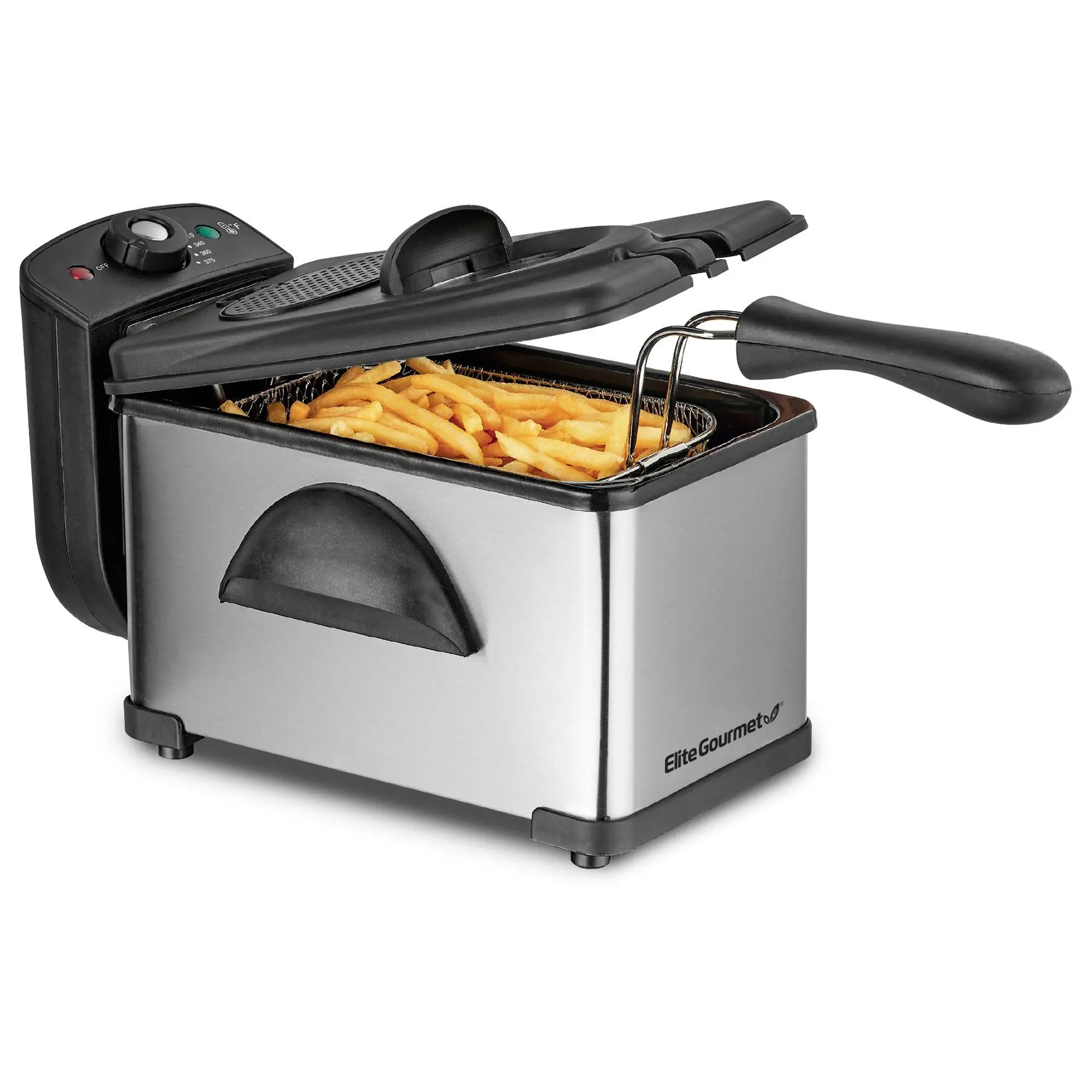 Elite Gourmet Stainless Steel 2-quart ImmersionDeep Fryer