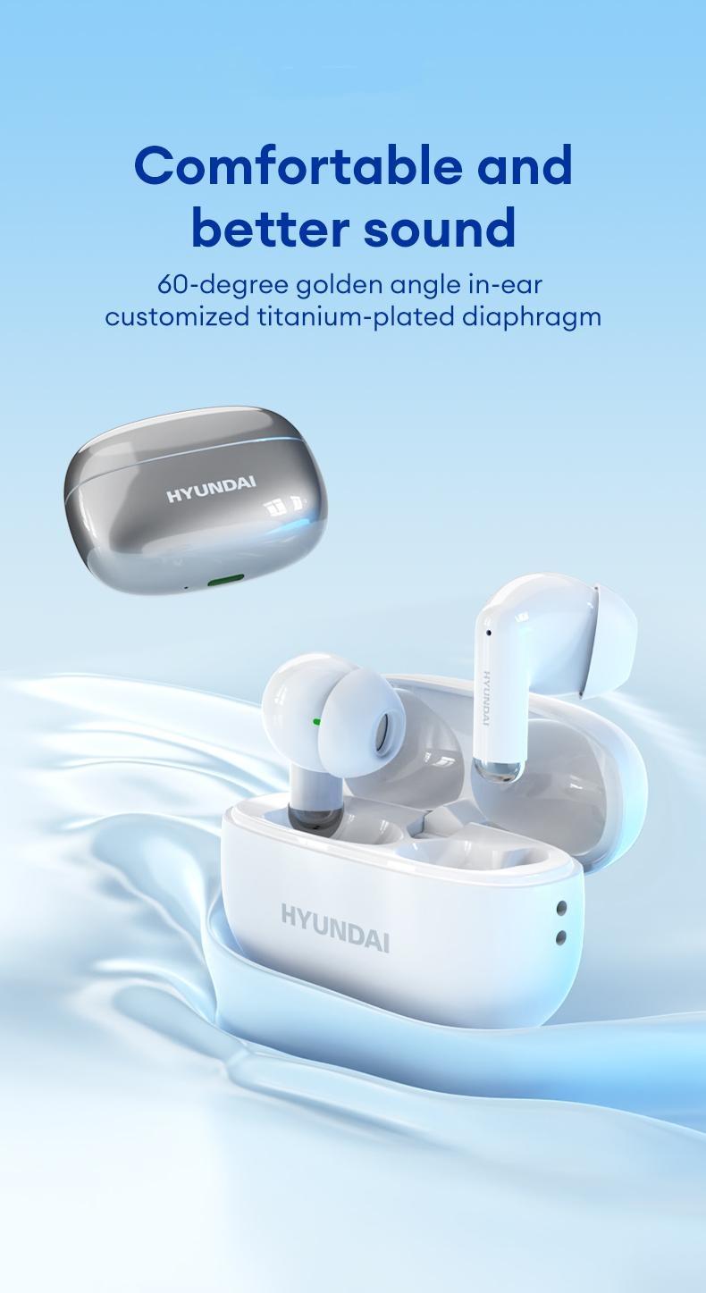HYUNDAI Y10 Supports 169‑Language Translation Wireless Bluetooth Headphones For Playing Music And Phone Call Fit Ear Design Comfortable To Wear, with Audio Earbuds for Music & Phone Calls