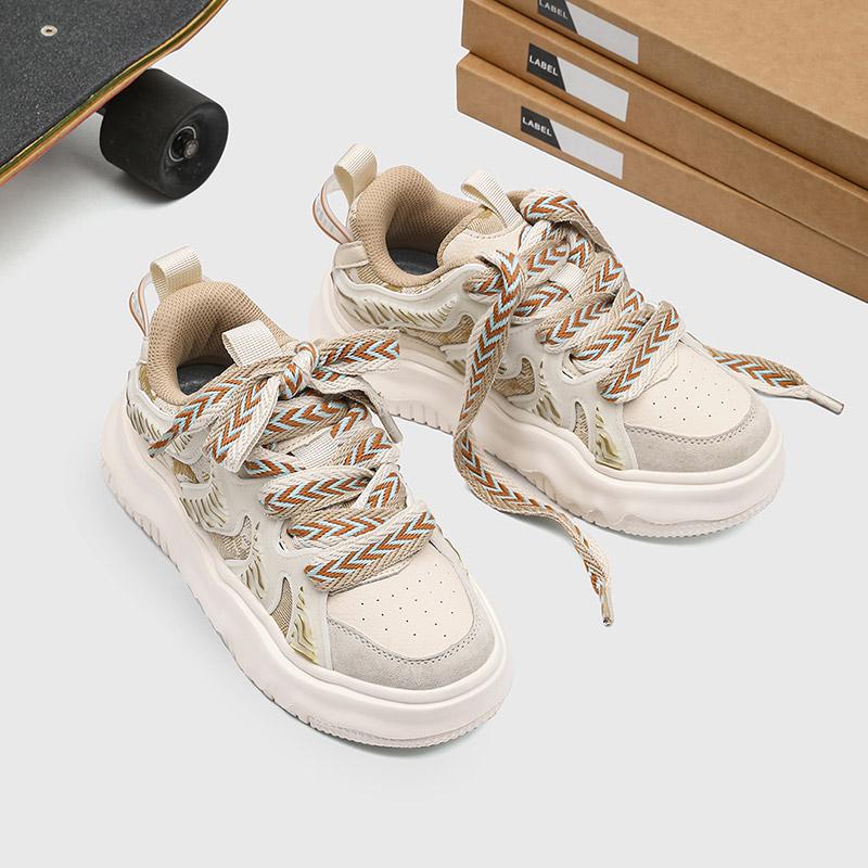 HOBIBEAR Spring/Autumn Unisex Shoes Youth Sneakers Casual Shoes Men's Breathable Dad Shoes Rubber Sole Sports Shoes