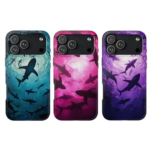 Vibrant Art Warm of Sharks Phone Case for iPhone 17 16 15 14 13 12 11 Pro Max Samsung Galaxy S25 S24 S23 S22 S21, Whale Shark Phone Cover, Tropical Sea Ocean Aesthetic Gothic Girly Case, Gifts for Her Girlfriend Women