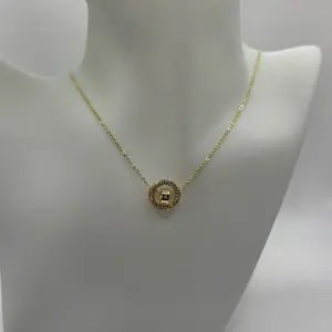 Gold Tone Necklace with Elegant Centerpiece for Everyday Wear