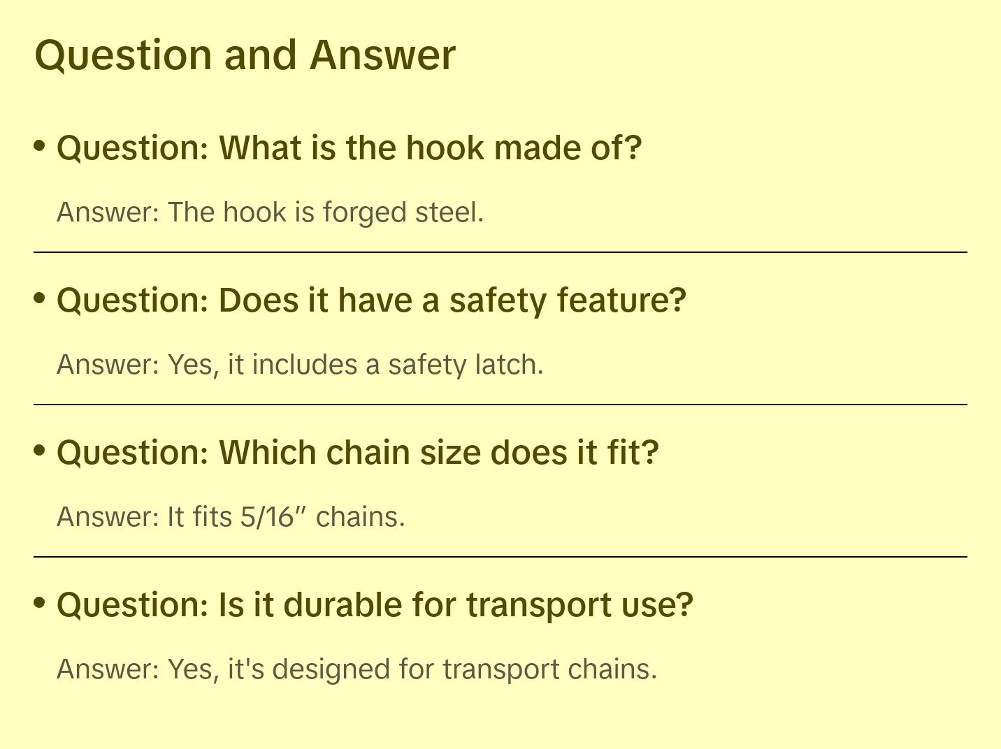 Clevis Slip Hook for G70 Transport Chains, 5/16"