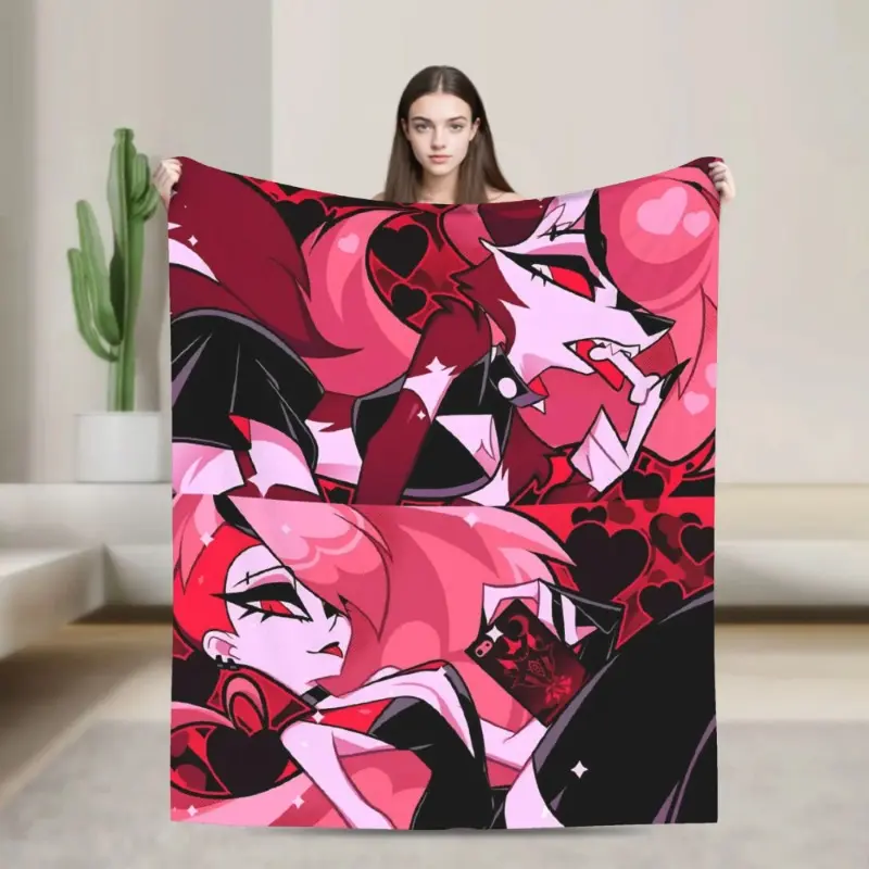 Sexy Loona Helluva Boss Anime Super Soft Blanket Plush Throw Blanket Pattern Couch Chair Flannel Bedspread Sofa Bed Cover