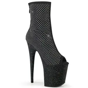Pleaser 1031GM Women's Suede Platform Peep-Toe Ankle Boots, All-Seasons Women's Footwear