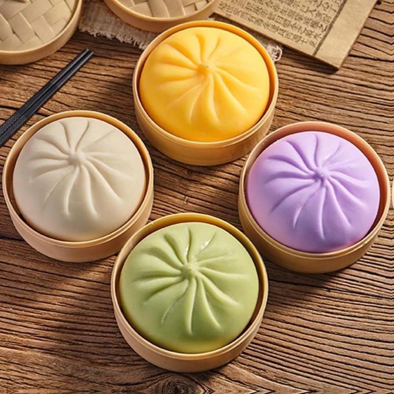 4 Pieces Colorful Dumpling Stress Balls Fidget Sensory Toy, Relaxing Hand Toy, Steamed Bun Stretchy Desk Toy, Dumpling Steam Bun Stress Toy, Holiday Gift 4 Pieces Colorful Dumpling Stress Balls Fidget Sensory Toy, Relaxing Hand Toy, Steamed Bun Stretchy Desk Toy, Dumpling Steam Bun Stress Toy, Holiday Gift