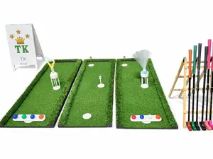 TK Mini Golf Quick Starter Package - Portable Interlocking Set with Upgraded Putter, Scoring Accessories & Modular Turf System for Family Fun