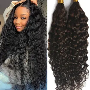 Curly Hair Bulk Human Hair Bulk For Braiding No Weft Full End Braids Remy Hair Weaving Extensions Natural Black Color 100grams