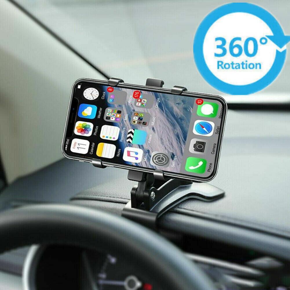 Universal Car Phone Holder Mount, 360 Degrees Rotation Dashboard Phone Holder, Car Phone Mount for iPhone Samsung Google Nokia 4 to 7" Smartphones