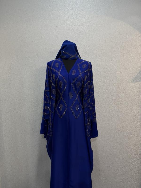 Dubai Butterfly Style Abaya - with Intricate Embellishments and Long Sleeves