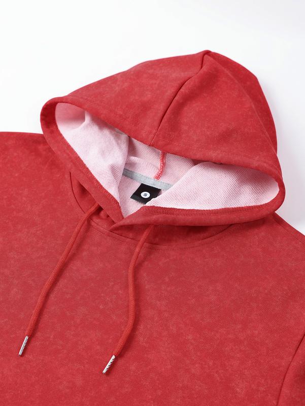 Men's Autumn Winter Long Sleeve Pocket Personalized Tie-Dye Snowflake Washed Vintage Hooded Sweatshirt Fashion Casual Sports Street Style Brand Outdoor Men's Headwear Top, Suitable as a Gift for Husband or Boyfriend