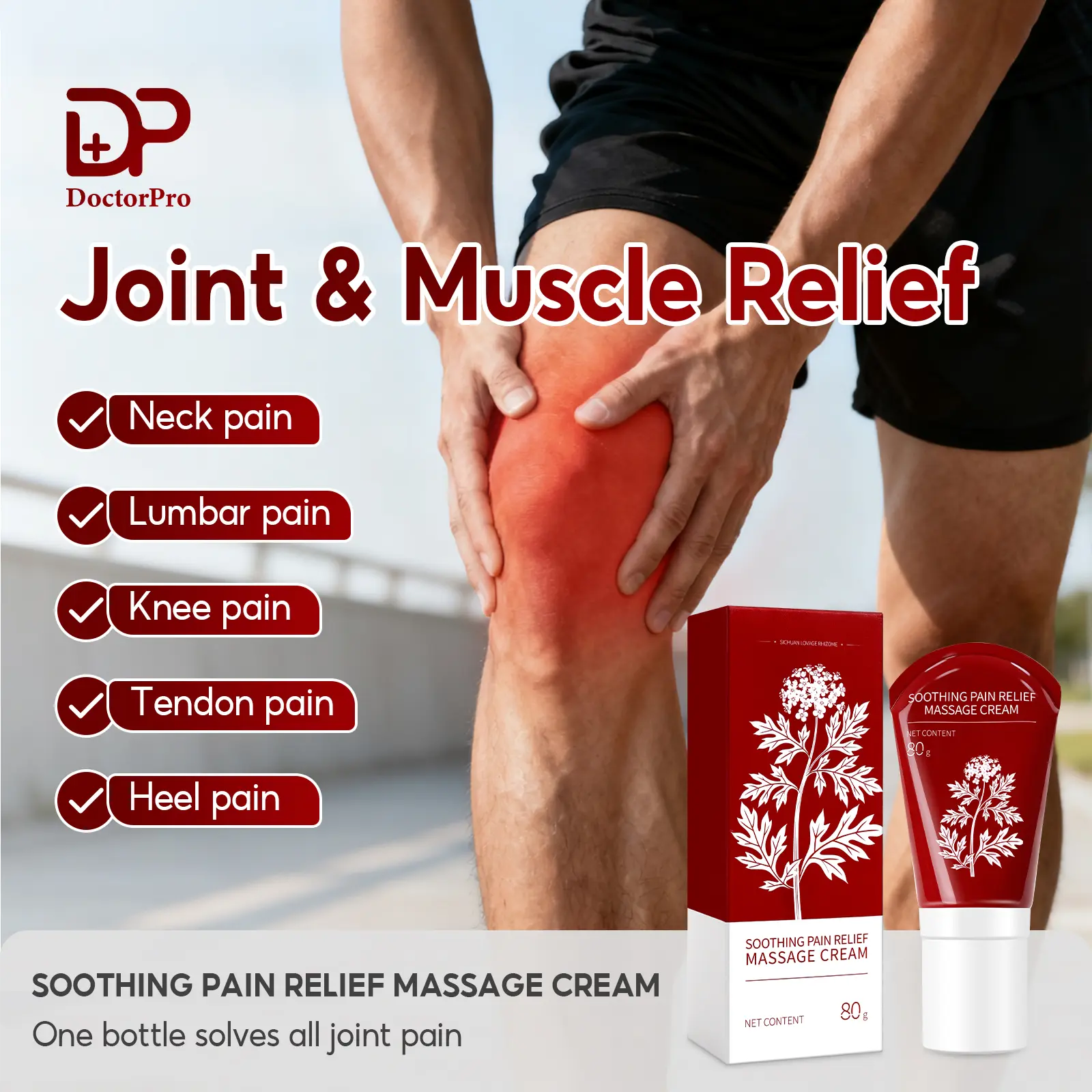 DoctorPro Joint Pain Relief Massage Cream for Muscle Relief Repair Therapeutic Cream for Knee Lumbar Neck Foot and Hand for  Contains Natural Plant Ingredients