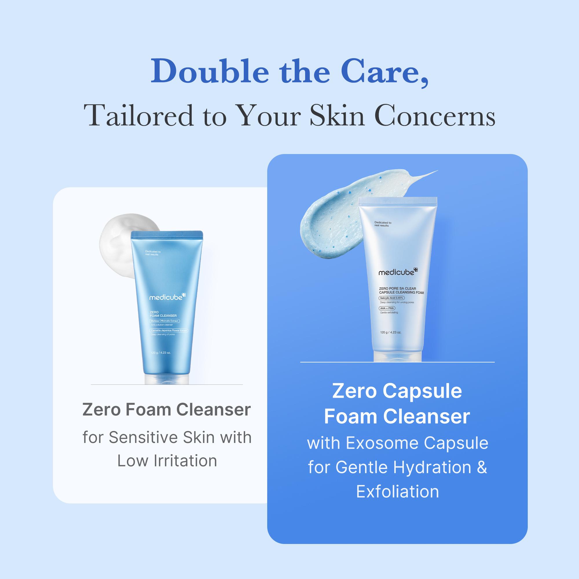 [medicube] Zero Pore Clear Blue Capsule Facial Cleanser for Skin Texture, Blackhead & Pore Care | AHA, BHA & PHA for Double Cleansing, Daily Gentle Face Wash, Korean Skincare | 120g / 4.23 oz