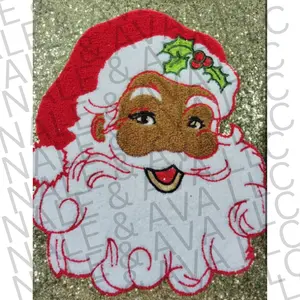 Black Santa Chenille Patch ONLY